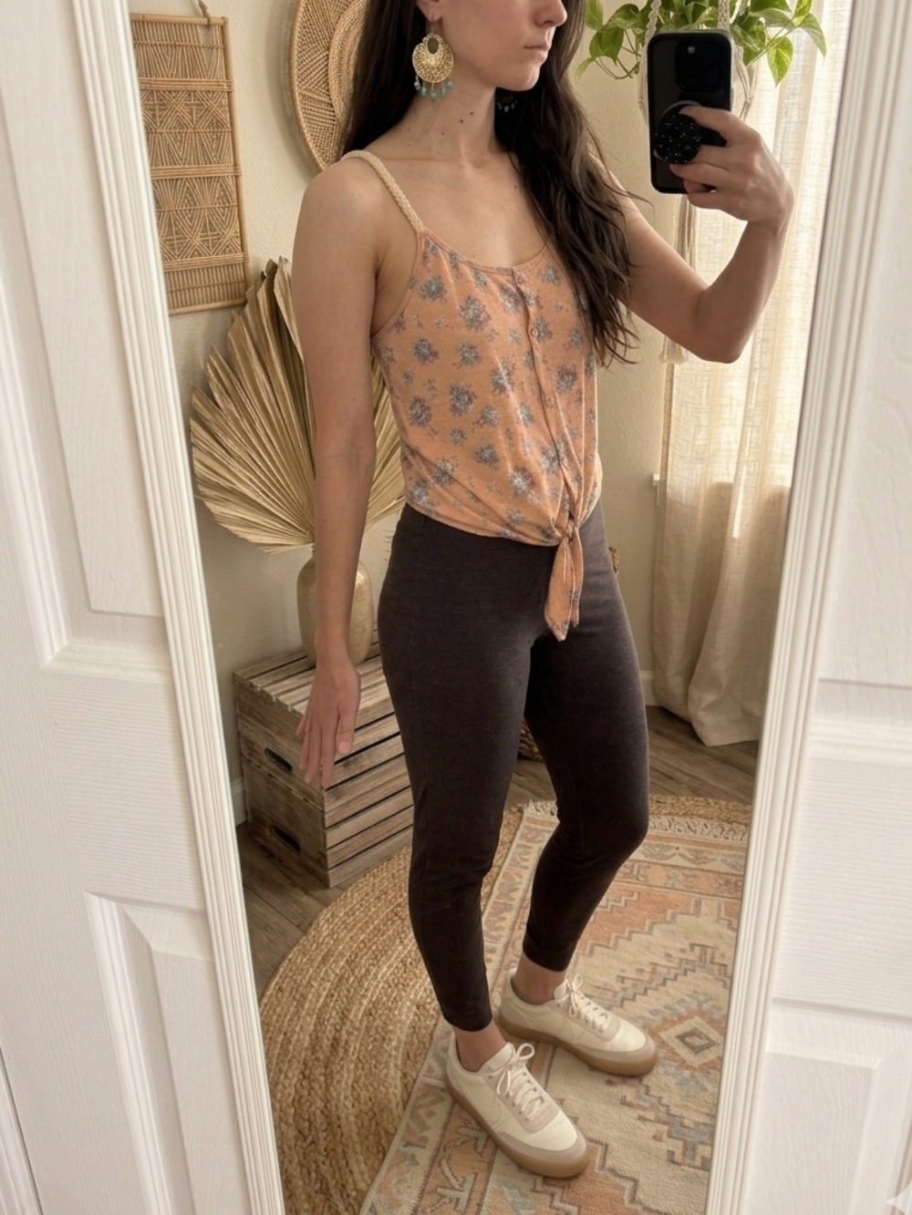 NWT Love Culture Boho Floral Cami Top - Rose Pink Medium